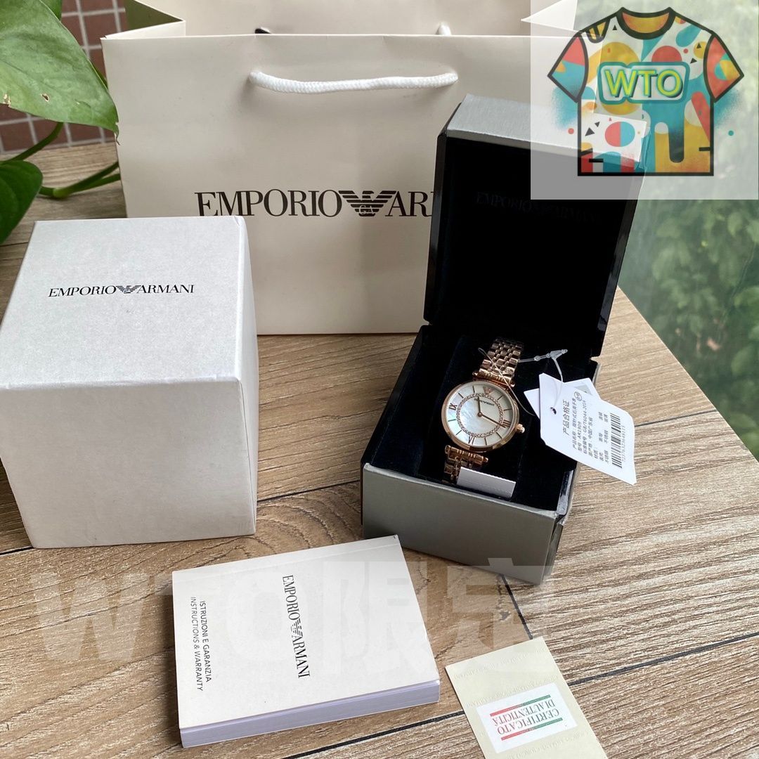 今日 Armani アルマーニ 満天の星シリーズ スワロフスキークリスタルを使用したクォーツ腕時計