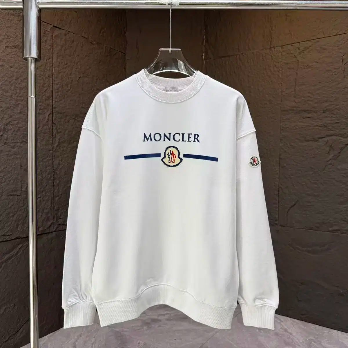MONCLER モンクレール ユニセックス カジュアル ロゴ 白 長袖 スウェット