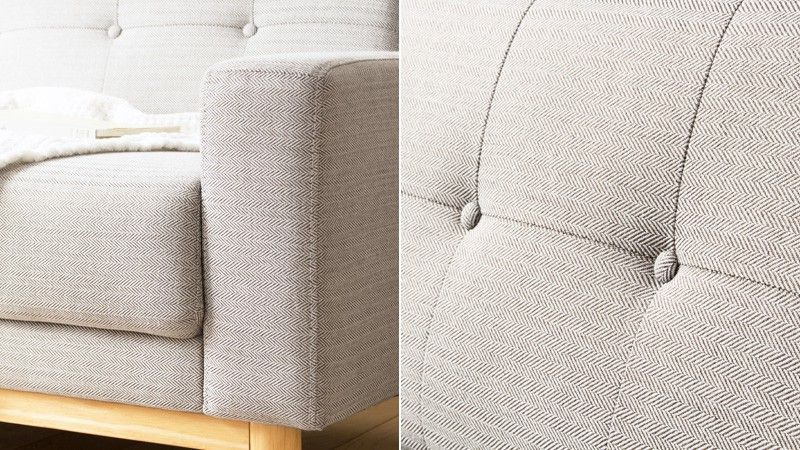 北欧デザイン ファブリックソファ