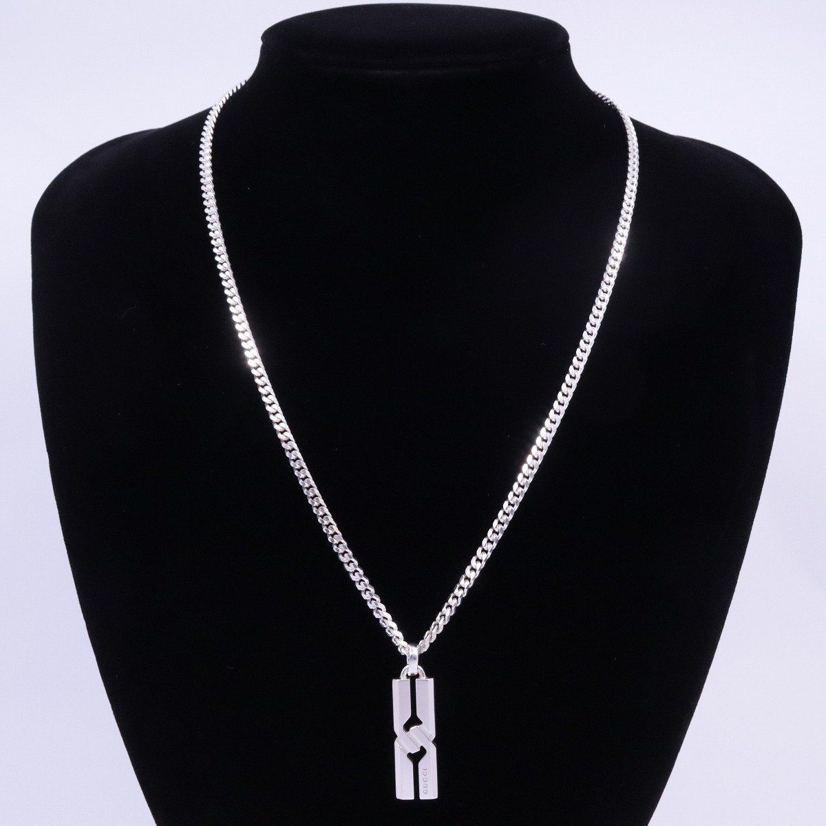 工場 GUCCI グッチ ノット プレート 喜平チェーン ネックレス シルバー