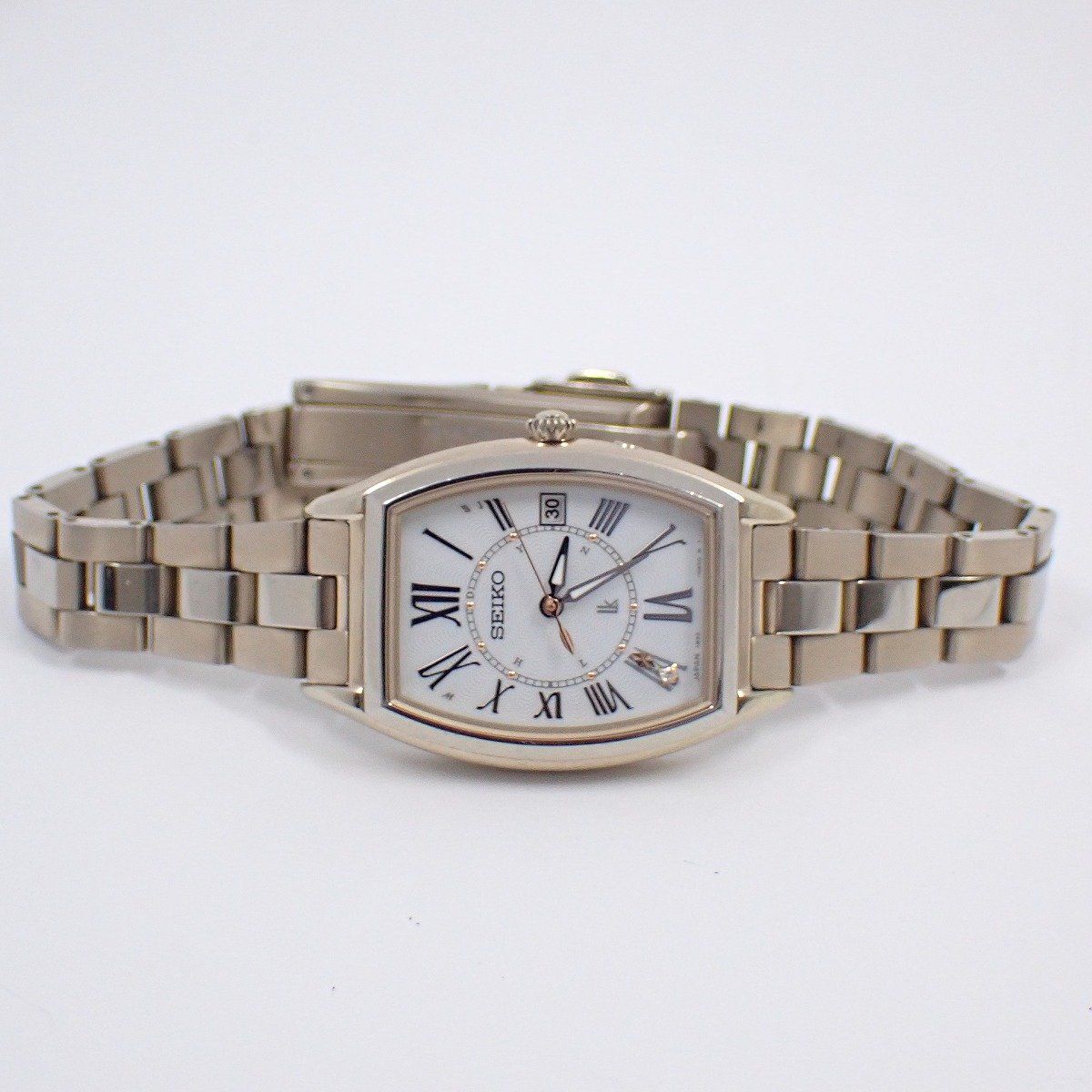 SEIKO セイコー ルキア レディダイヤ ソーラー電波 レディース 腕時計 ゴールドGP チタン シェル文字盤 SSQW 046 1 B 32-0 AJ 0