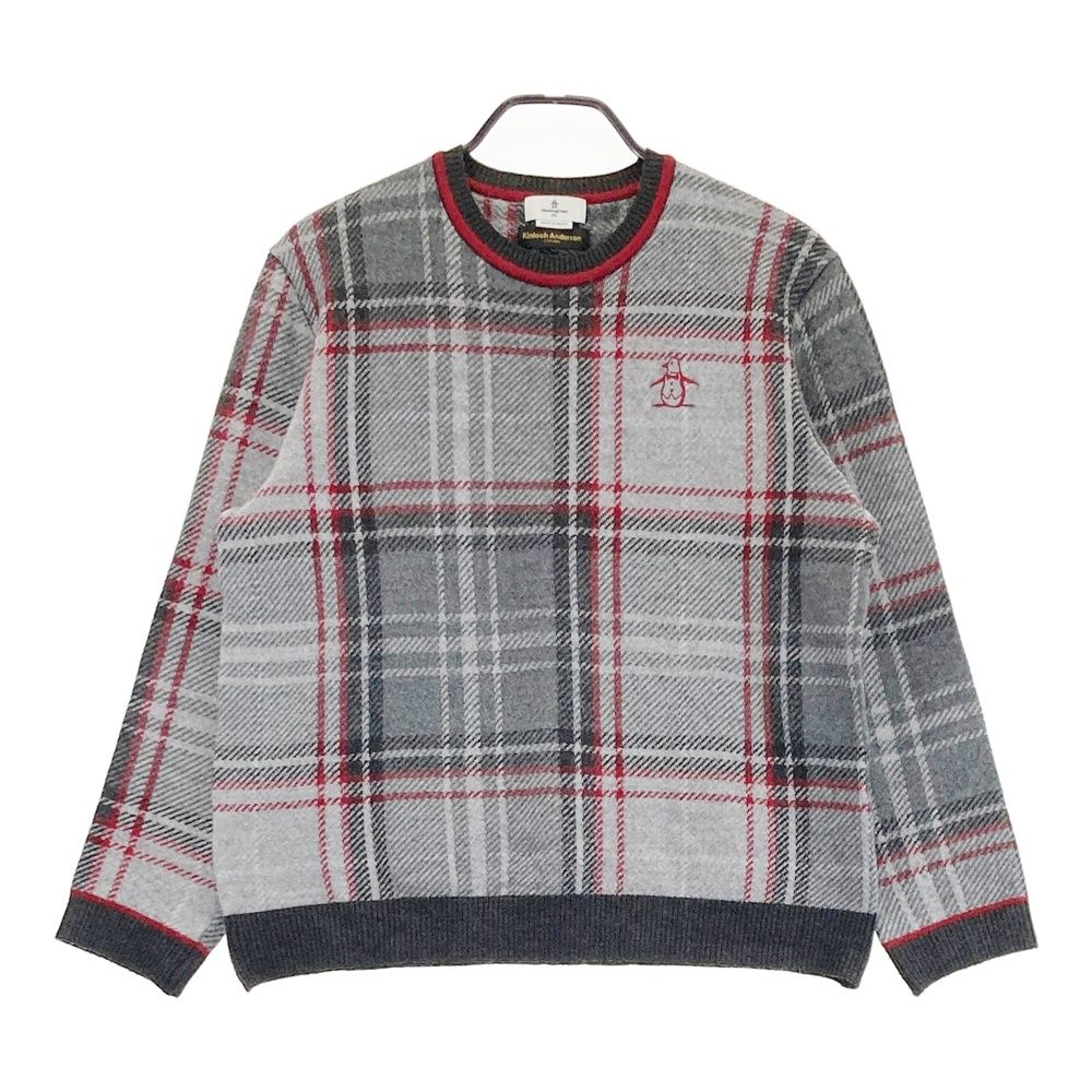 サイズ 3L MUNSING WEAR マンシングウェア モデル 長袖 ニットセーター タータンチェック グレー系 240101558416 ゴルフウェア レディース ストスト