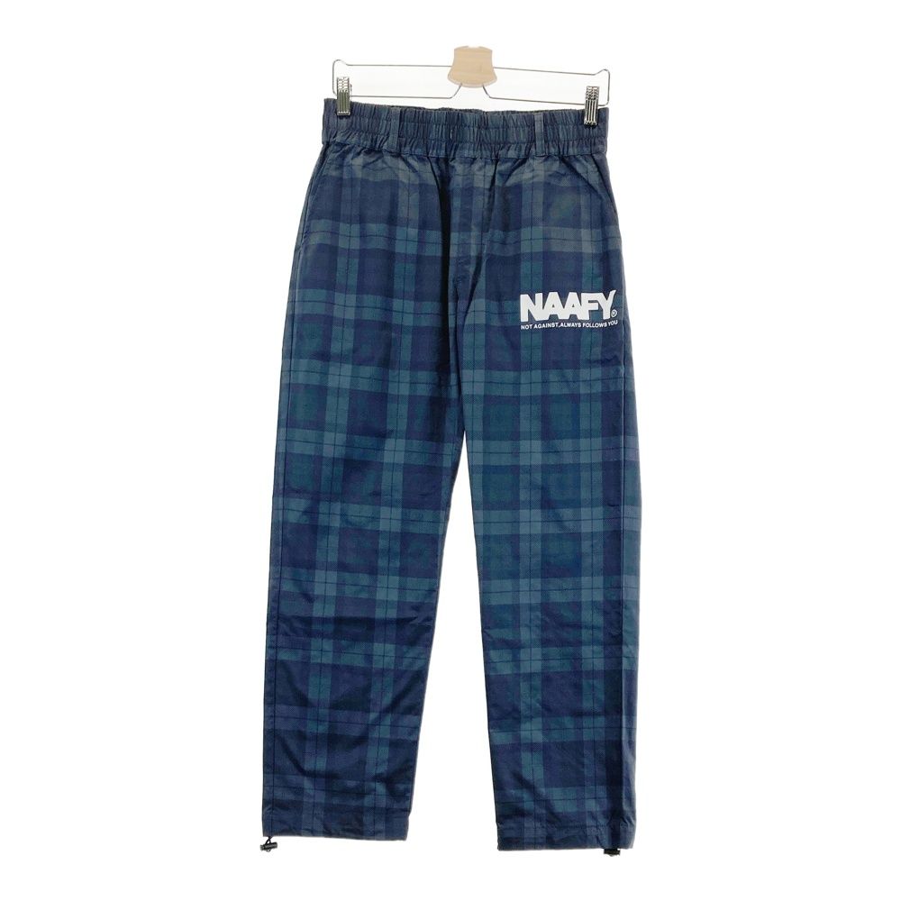 サイズ S NAAFY ナーフィー ストレッチ ナイロンパンツ チェック柄 ネイビー系 240101561500 ゴルフウェア メンズ ストスト