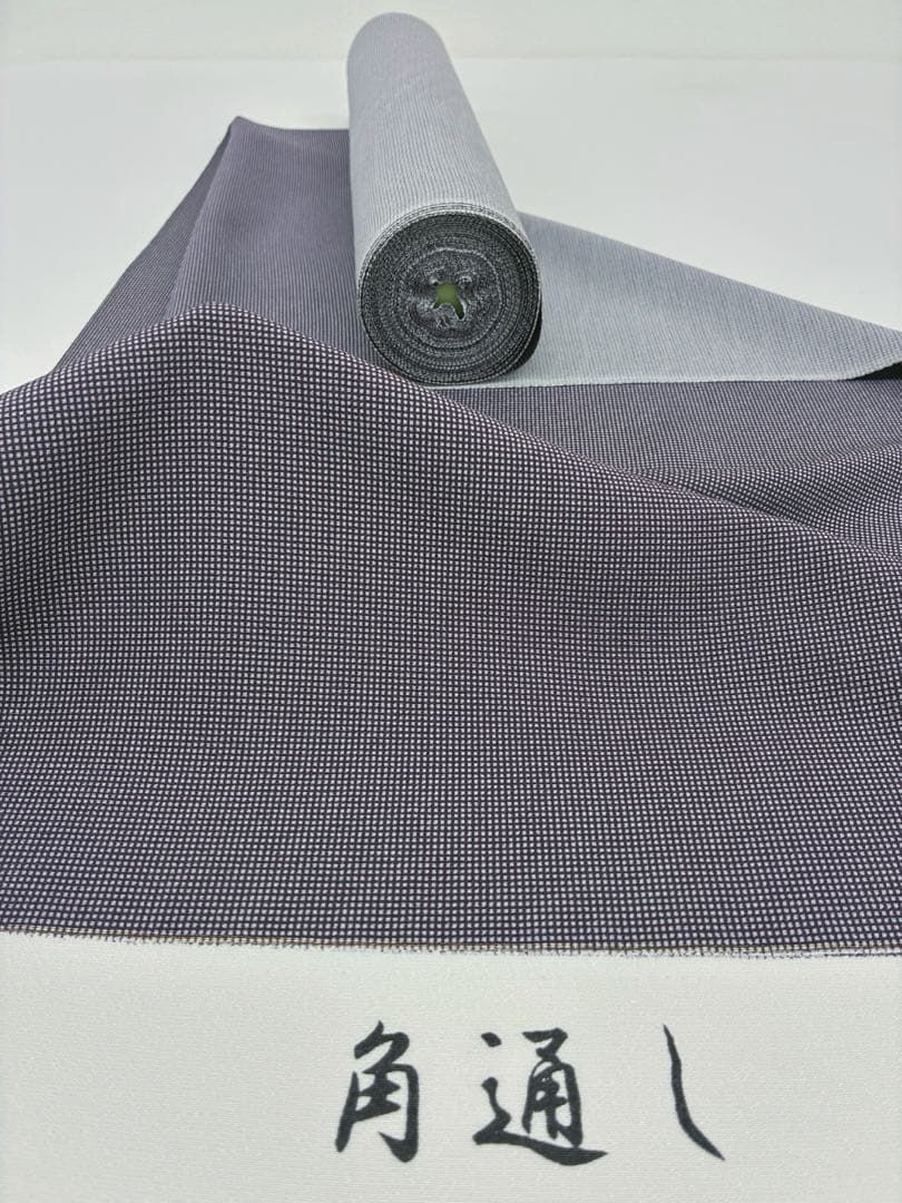 江戸小紋 丹後ちりめん 角通し 紫色 反物 正絹 O 115