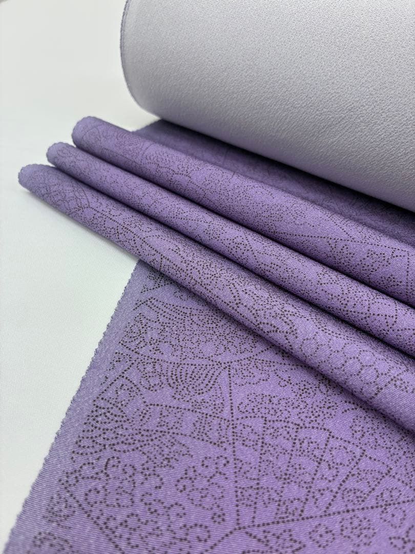  小紋 伊勢型紙 伝承者七代目 南部勝 丹後ちりめん 扇 橋 反物 正絹 O 111 小紋 着物反物