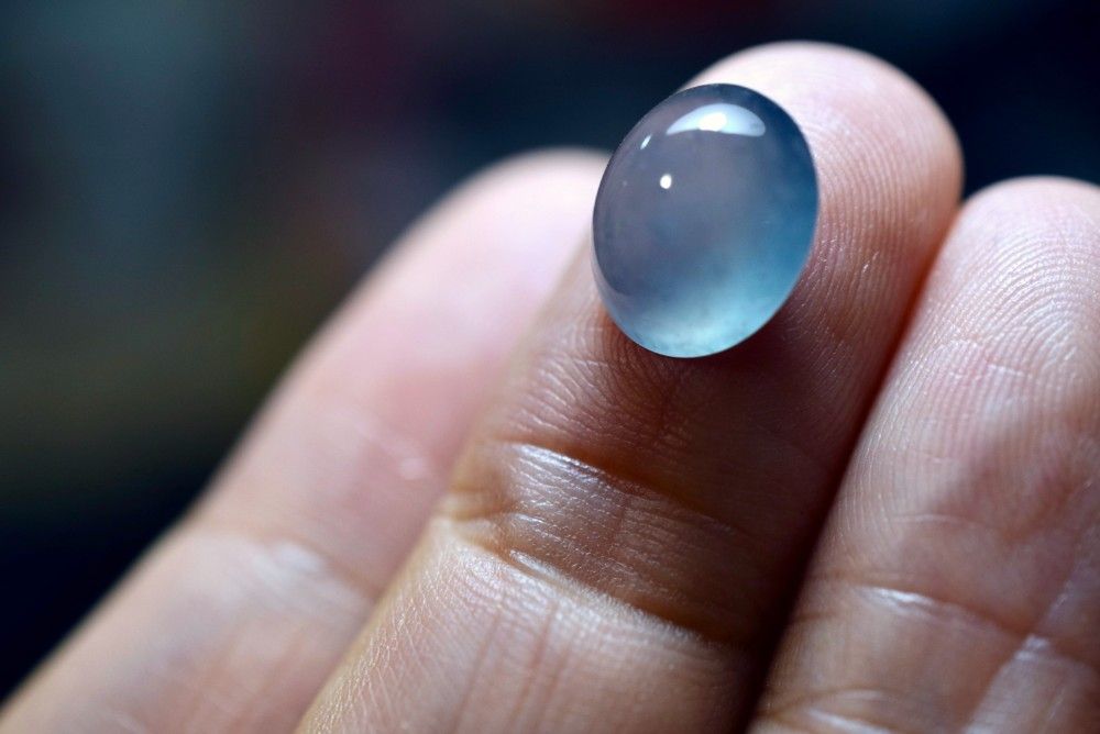 SR 12-48 品 宝石質 高氷種 青色 グアテマラ産 天然 A貨 本翡翠 ルース 硬玉 ジェダイト