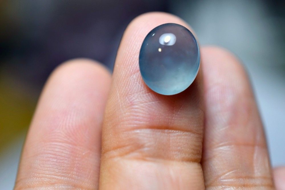 SR12-48 品 宝石質 高氷種 青色 グアテマラ産 天然 A貨 本翡翠 ルース 硬玉 ジェダイト