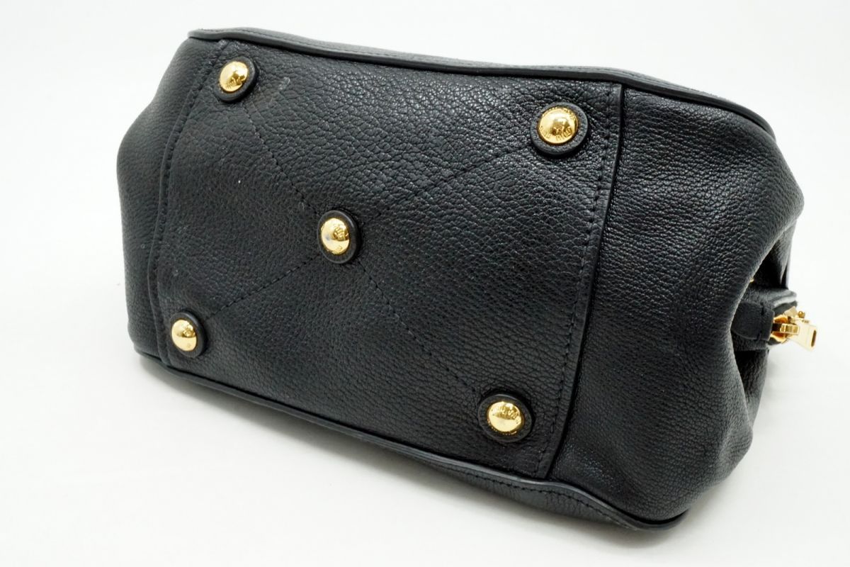  ミュウミュウ マドラス 2 way ショルダー ハンドバッグ ロゴ ゴールド金具 レザー 黒 ブラック MIUMIU 4405 h ハンドバッグ バッグ