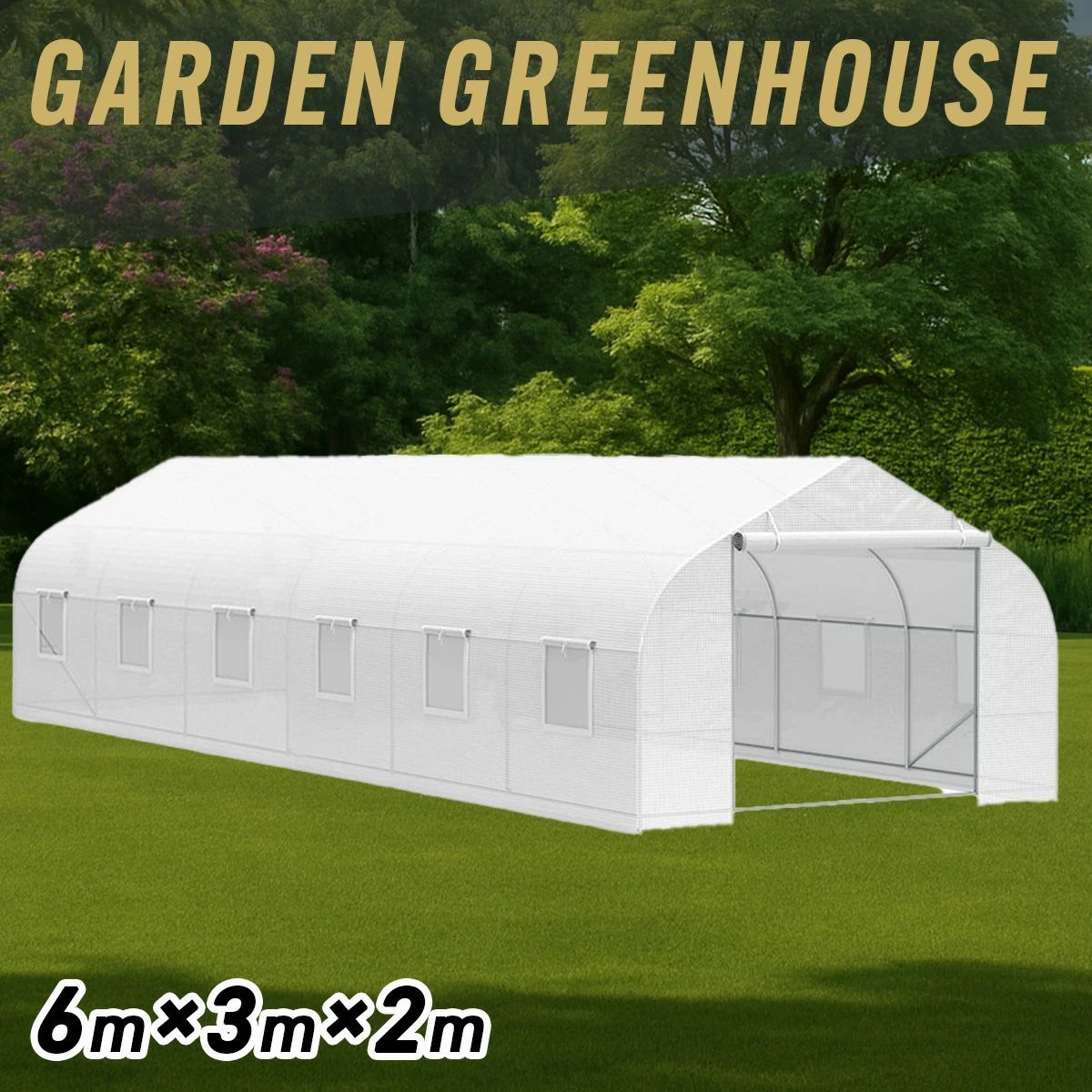 温室ビニールハウス 温室ハウス ガーデンハウス グリーンハウス 大型 家庭用 農業 家庭菜園 簡易温室 園芸 ミニ温室 DIY 屋外 6 m 3 2