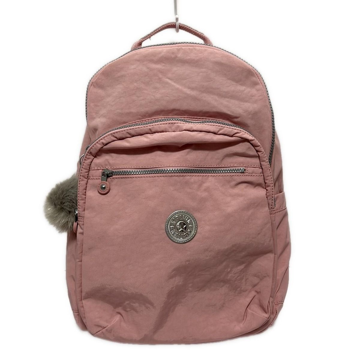 Kipling キプリング リュックサック - ライトピンク×シルバー