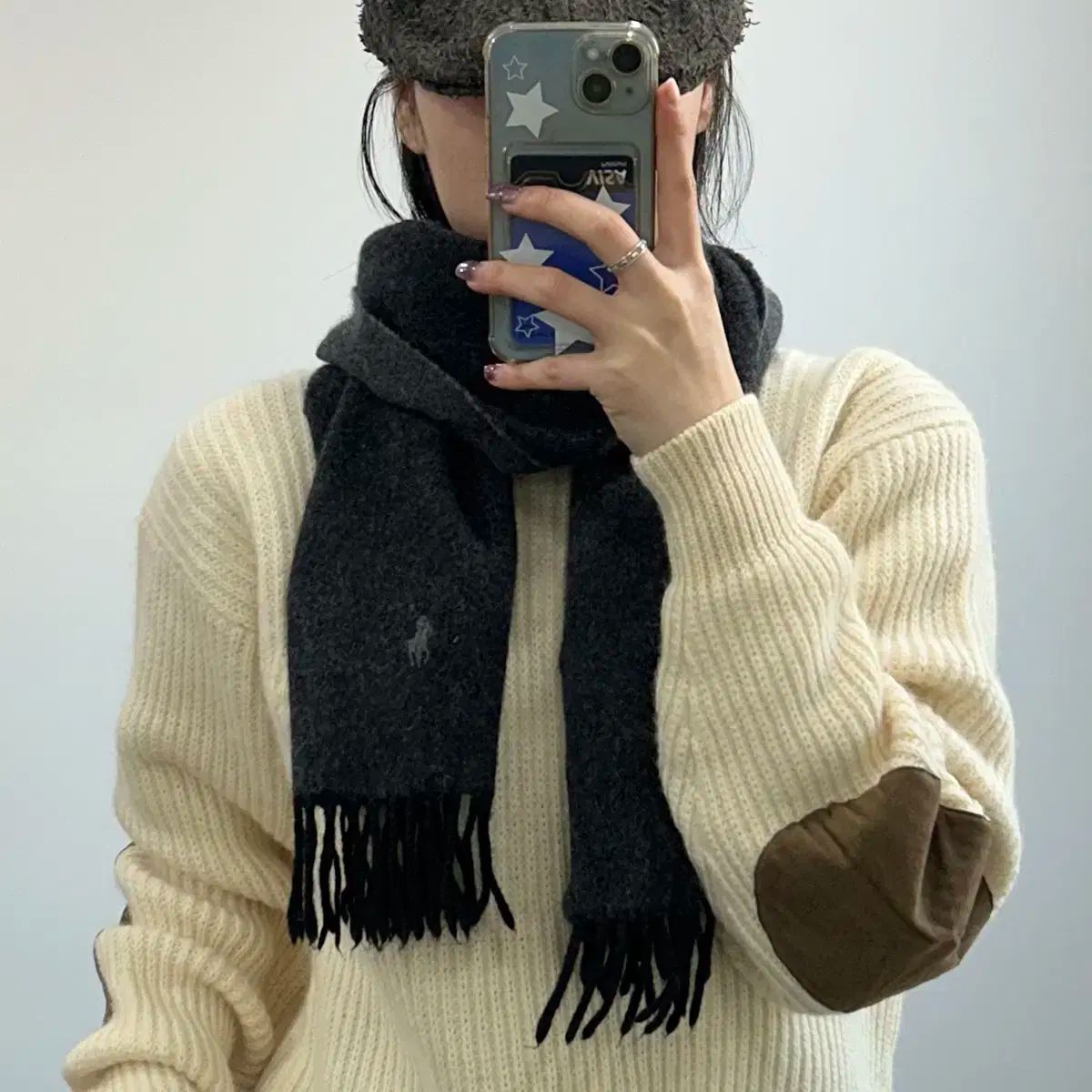 ポロ チャコールポニー チャコールグレー バイ マフラー