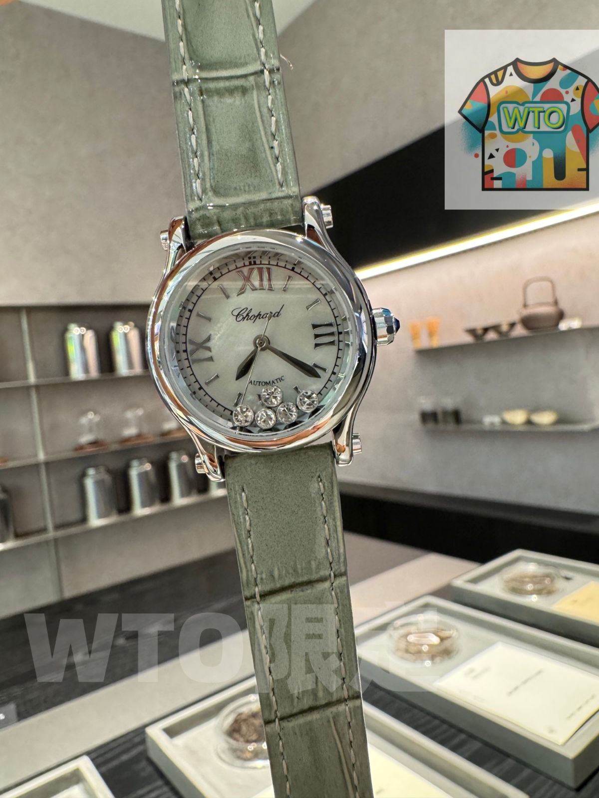 WTO通販 Chopard ショパール快楽五 貝殻面 30mm クォーツ アパーチャーダイヤベゼル可-WTO輸入-KFI31