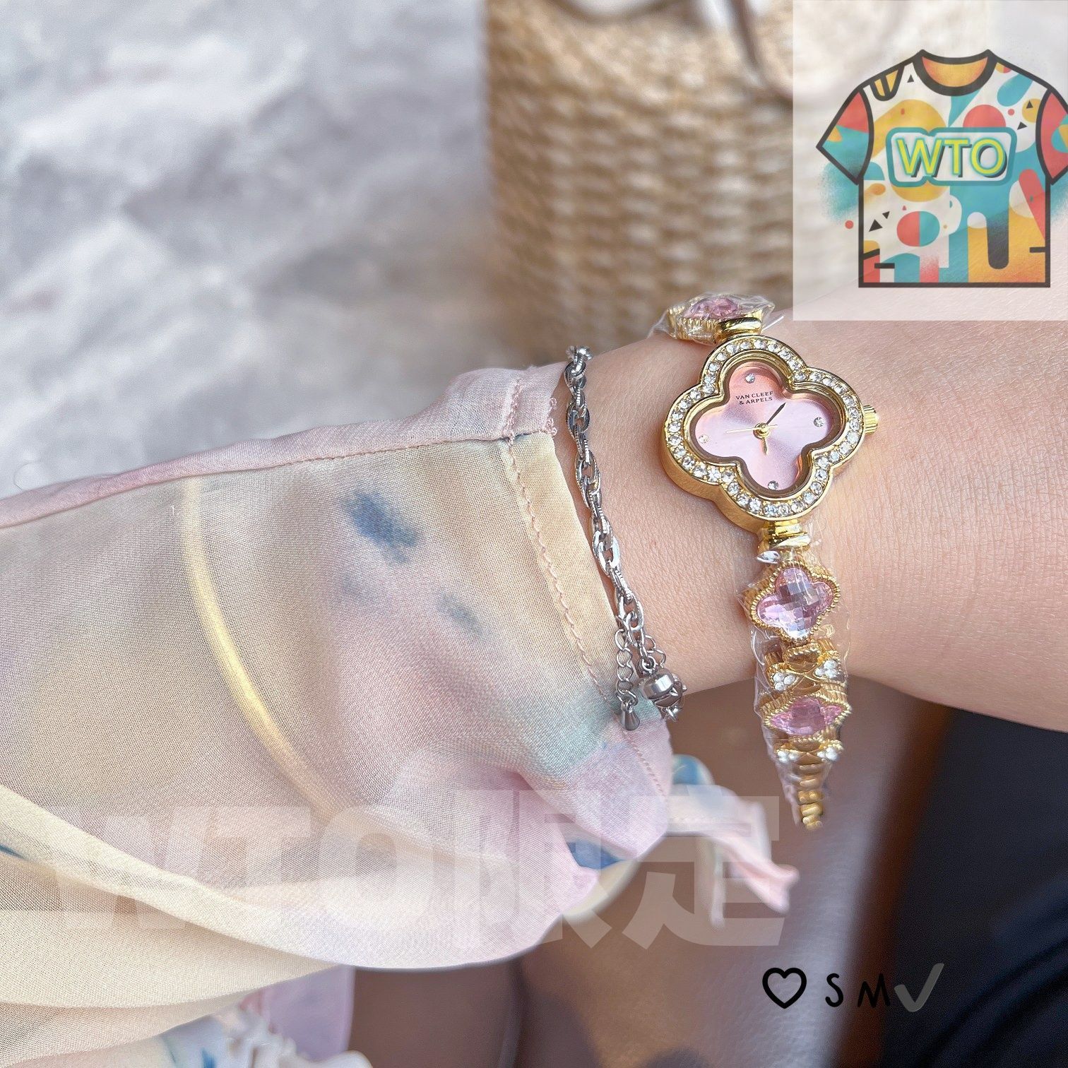  今日 Van Cleef - Arpels ヴァンクリーフ＆アーペル クローバー ダイヤモンド装飾 腕時計(デジタル) 時計