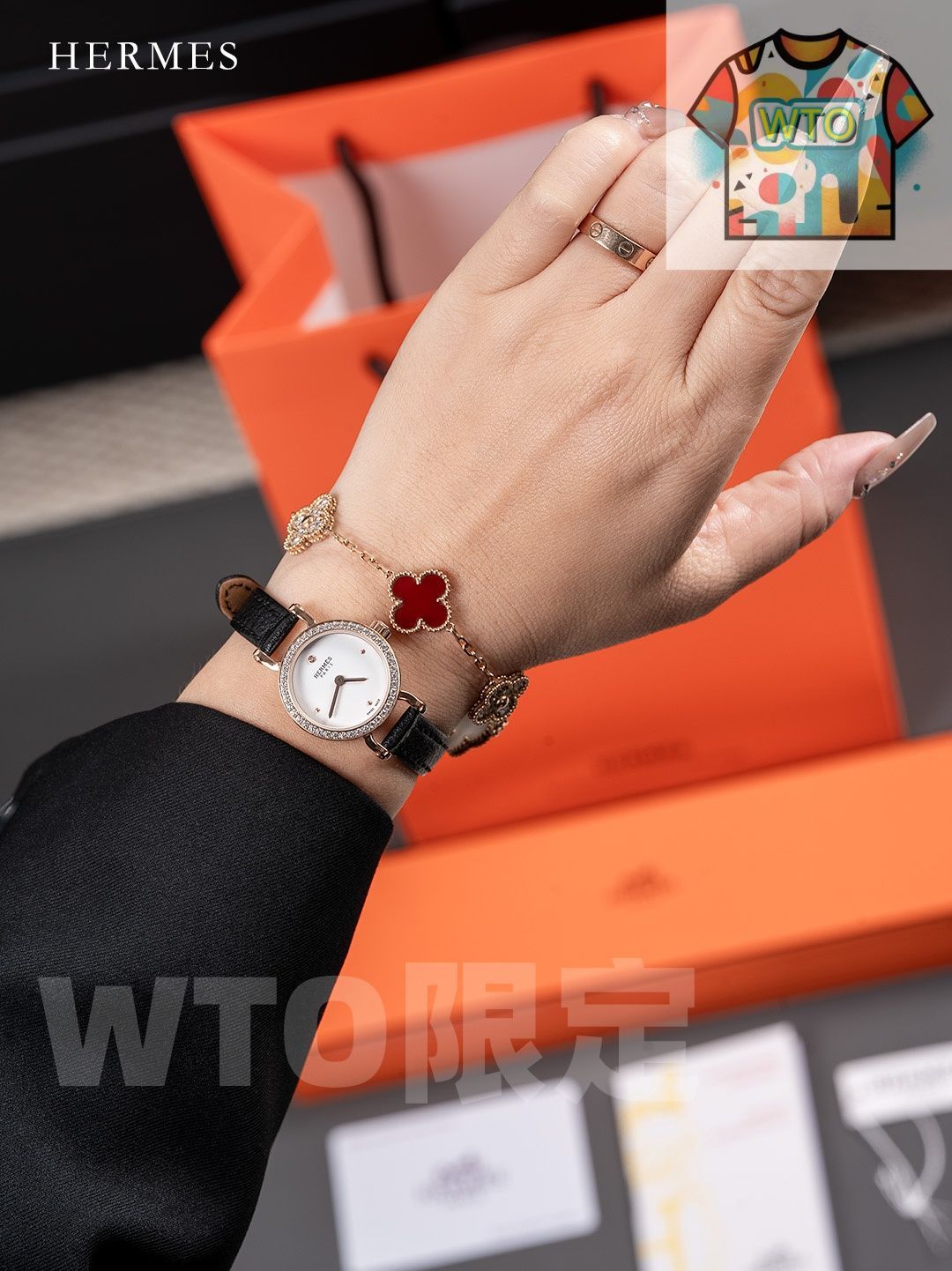 WTO通販 HERMES エルメス フォーブールシリーズ 12 時位置に 0.72 カラットの天然ダイヤモンドを嵌め込み-WTO輸入-YYN 41