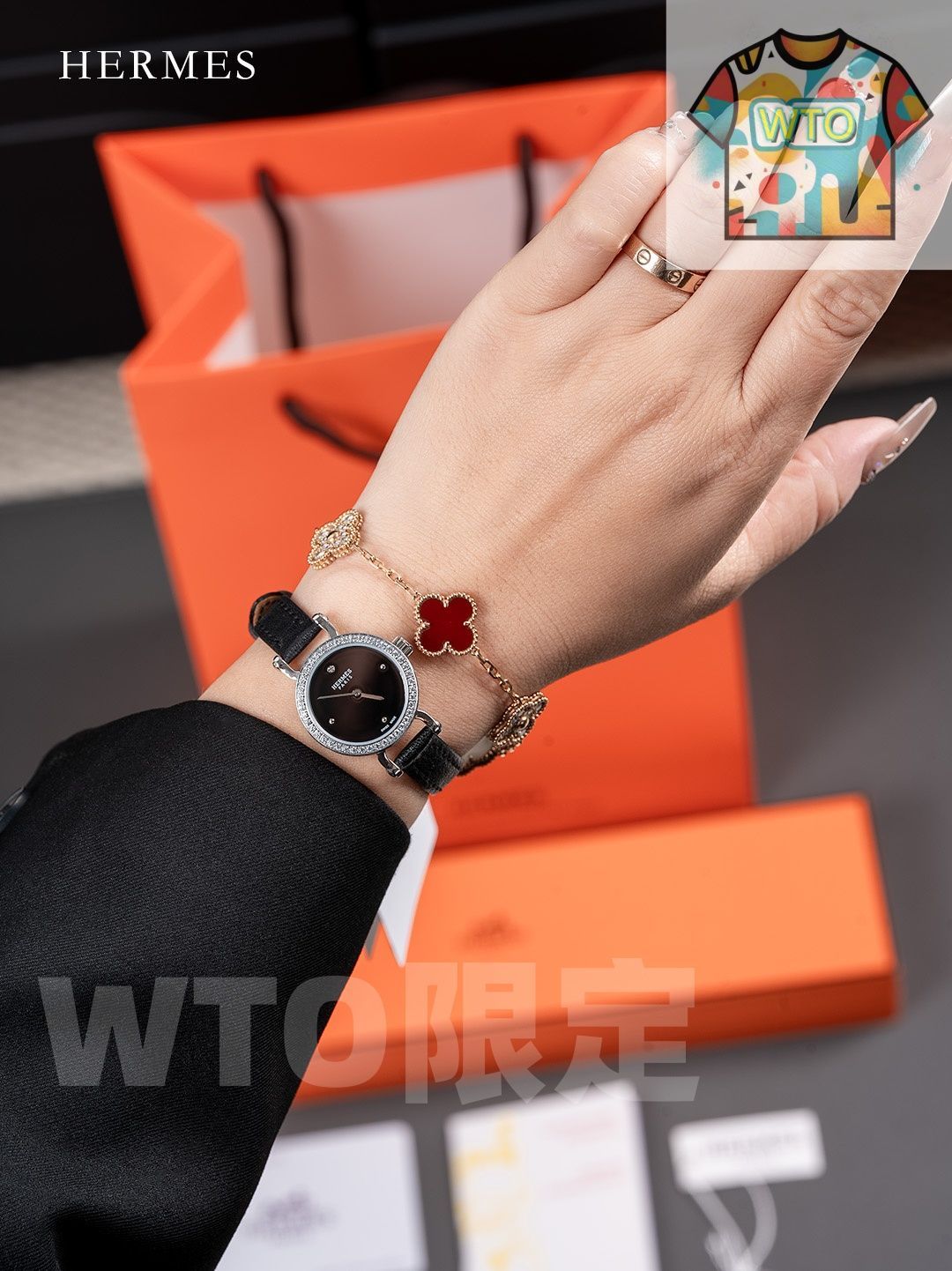  今日 HERMES エルメス フォーブールシリーズ 12 時位置に 0.72 カラットの天然ダイヤモンドを嵌め込み 腕時計(デジタル) 時計