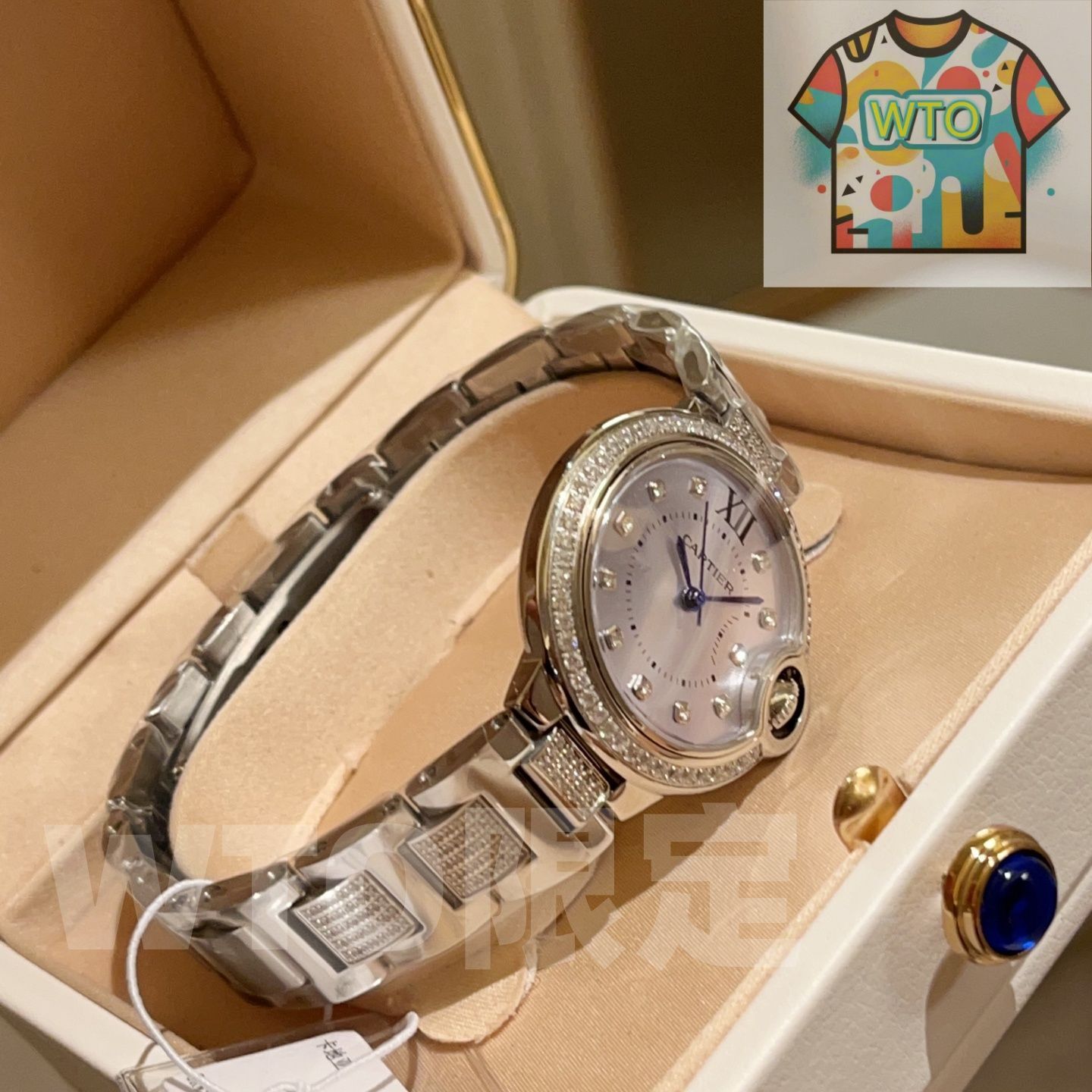  WTO通販 Cartier カルティエ ブルーバルーン腕時計 シリーズ スワロフスキークリスタル使用-WTO輸入-VJB 28 腕時計(デジタル) 時計