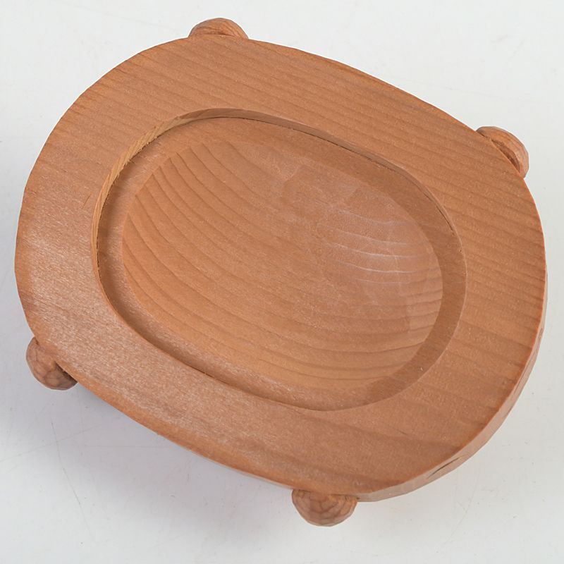 茶道具 飛騨高山 一位一刀彫 牛丸忠之造 亀香合 共布共箱 N S269