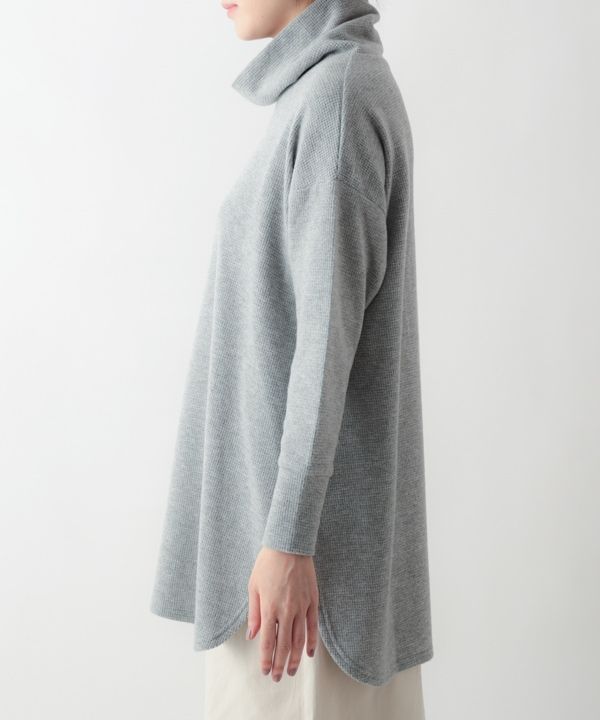 artipur タートルネック カットソー チュニック レディース 長袖 おしゃれ きれいめ 秋 冬 50代 40代 起毛 ブルー GINKGOPHARMACY_COM