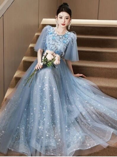 発表会 舞台衣装 パーティ 華やか ライブ イベント 結婚式 ドレス 9号 M OPN 1127