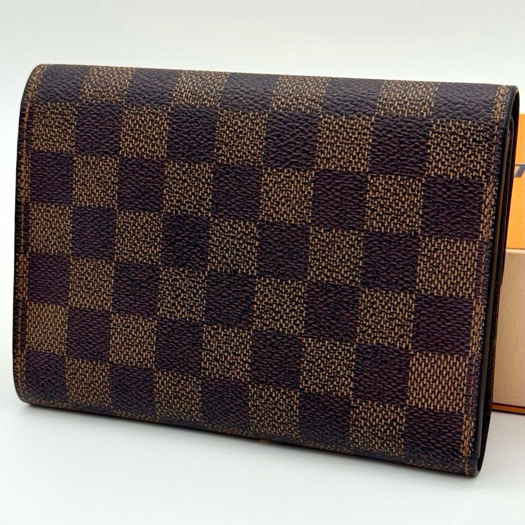 LOUIS VUITTON ルイヴィトン 折財布 ダミエ ポルトトレゾール エテュイ パピエ ブラウン 茶 3つ折り SP 0013