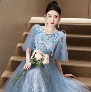 発表会 舞台衣装 パーティ 華やか ライブ イベント 結婚式 ドレス 9号 M OPN1127