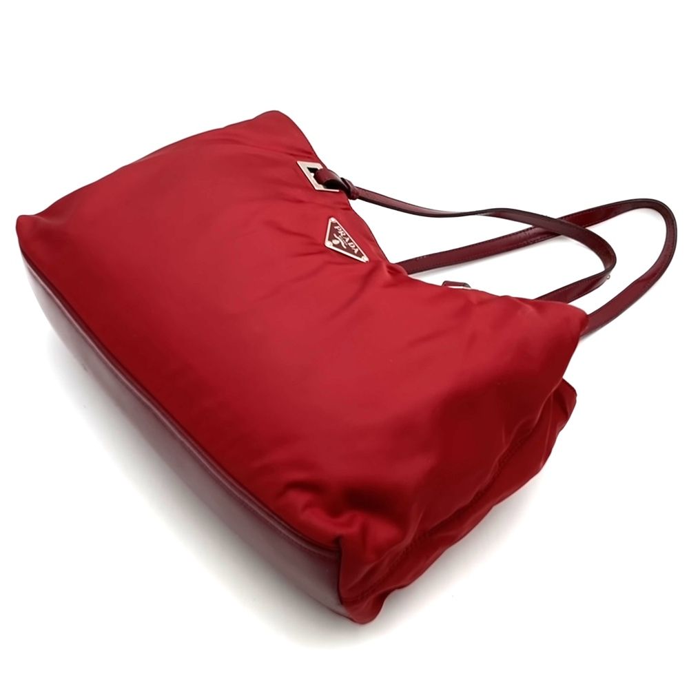 PRADA プラダ トートバッグ ハンドバッグ ナイロン レザー レッド レディース メンズ ヴィンテージ ファッション プレゼント