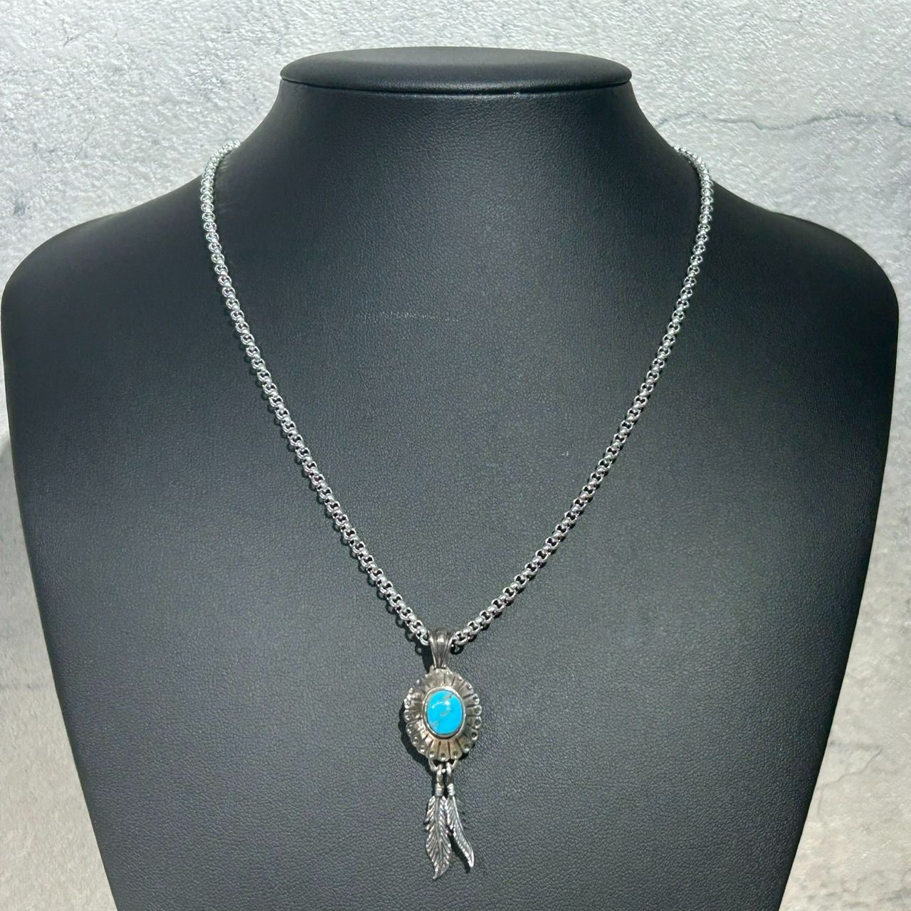 Silver925 シルバー ターコイズ フェザー ペンダントトップ - メルカリ