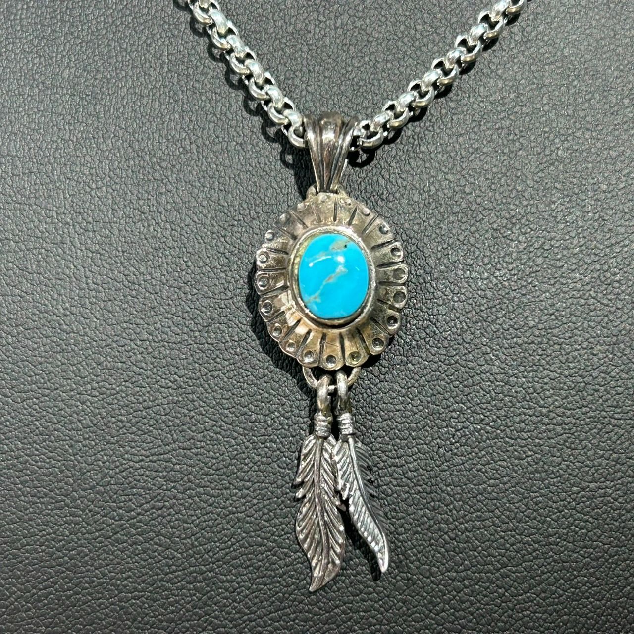 Silver925 シルバー ターコイズ フェザー ペンダントトップ - メルカリ