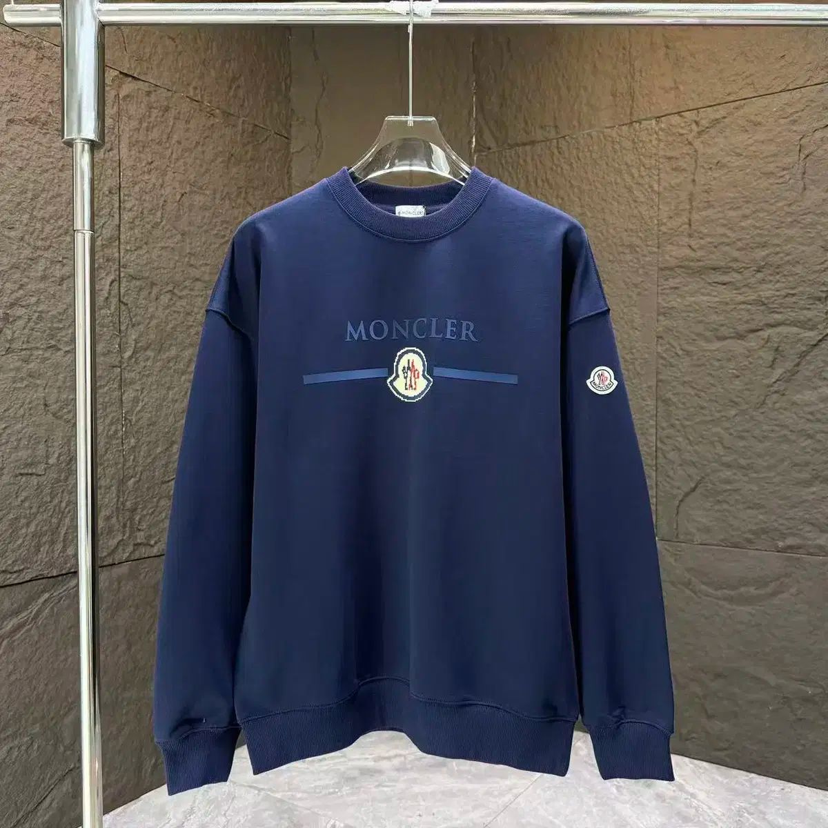 MONCLER モンクレール ユニセックス カジュアル ロゴ ブルー 長袖 スウェット