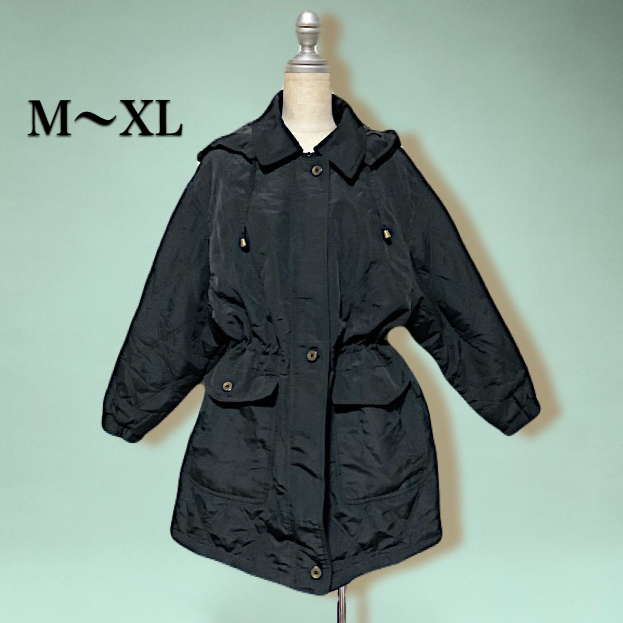 現品限り Lサイズ 2 way フード付き 中綿キルティング ハーフコート おしゃれ 上品 大人 カジュアル キレイめ オーバーサイズ フリーサイズ