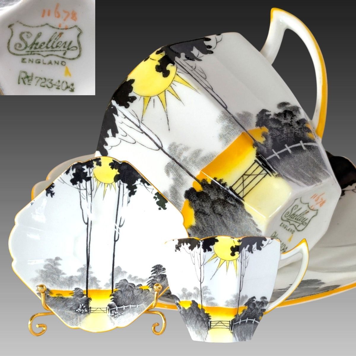 希少美品】Shelley シェリー サンライズ Sunrise and Tall Trees