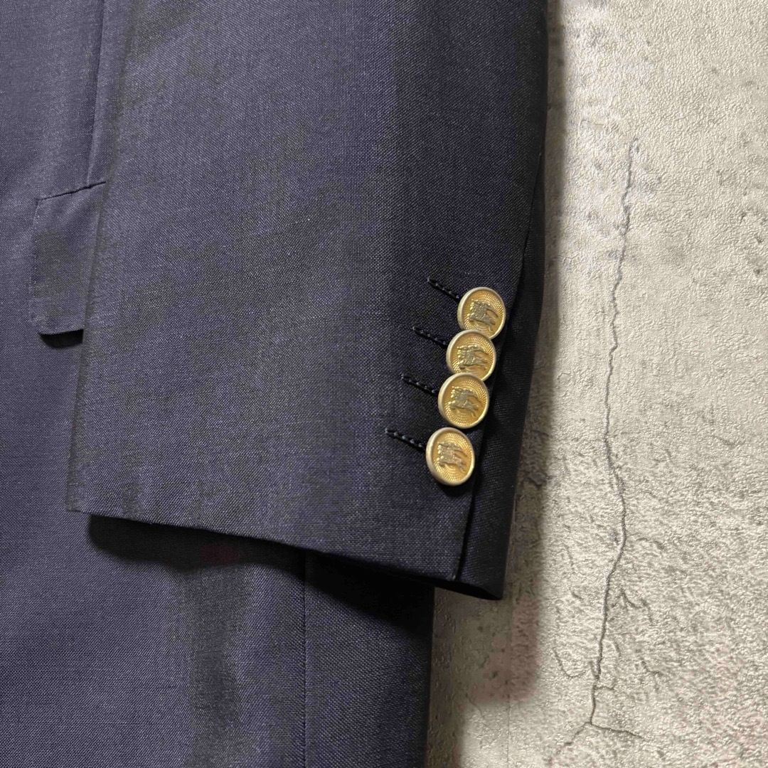 美品　バーバリー　USA製　90s　テーラードジャケット　金ボタン　紺ブレ バーバリーズ 90s ヴィンテージ 紺ブレザー テーラードジャケット