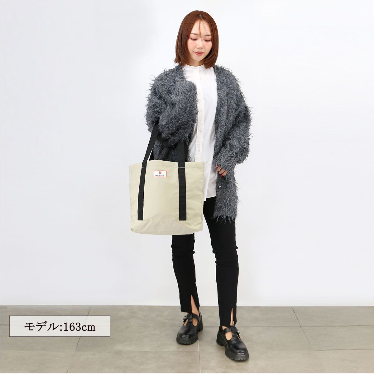 MAISON KITSUNE×HUNTER メゾンキツネ×ハンターコラボ トートバッグ HXRU0069252 撥水コーティング ロゴラバーパッチ フォックスヘッド A4収納 ユニセックス ブランド