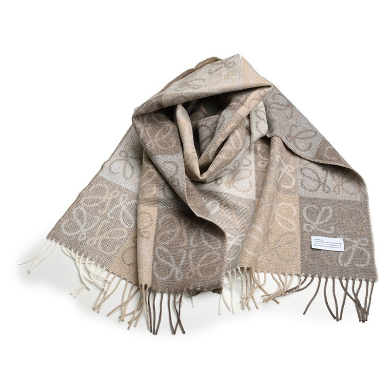 LOEWE ロエベ アナグラム スカーフ マフラー カシミヤ混 LOEWE ロエベ アナグラム スカーフ マフラー カシミヤ混 イタリア正規