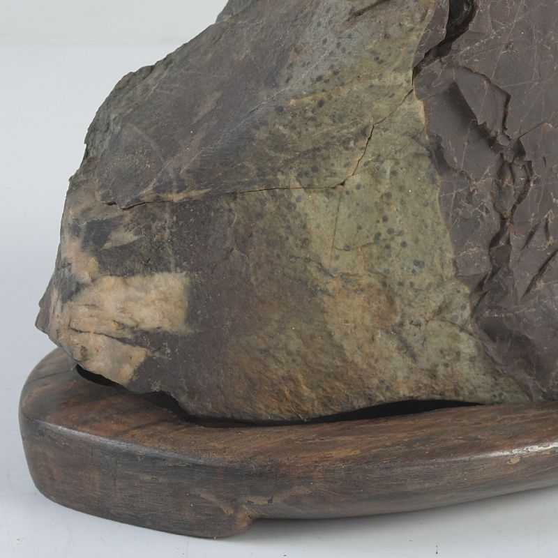 天然石　鑑賞石　菊花石　置物　重さ約24.8kg　唐木台付　F　R6820F 天然石 鑑賞石 菊花石 置物 重さ約24.8kg 唐木台付 F R6820F