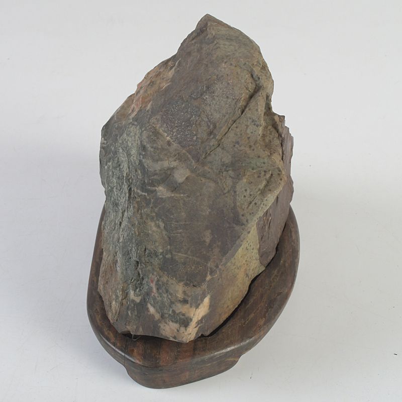 鑑賞石 天然石 菊花石 置物 重さ約 1694g 唐木台付 N S272 - メルカリ