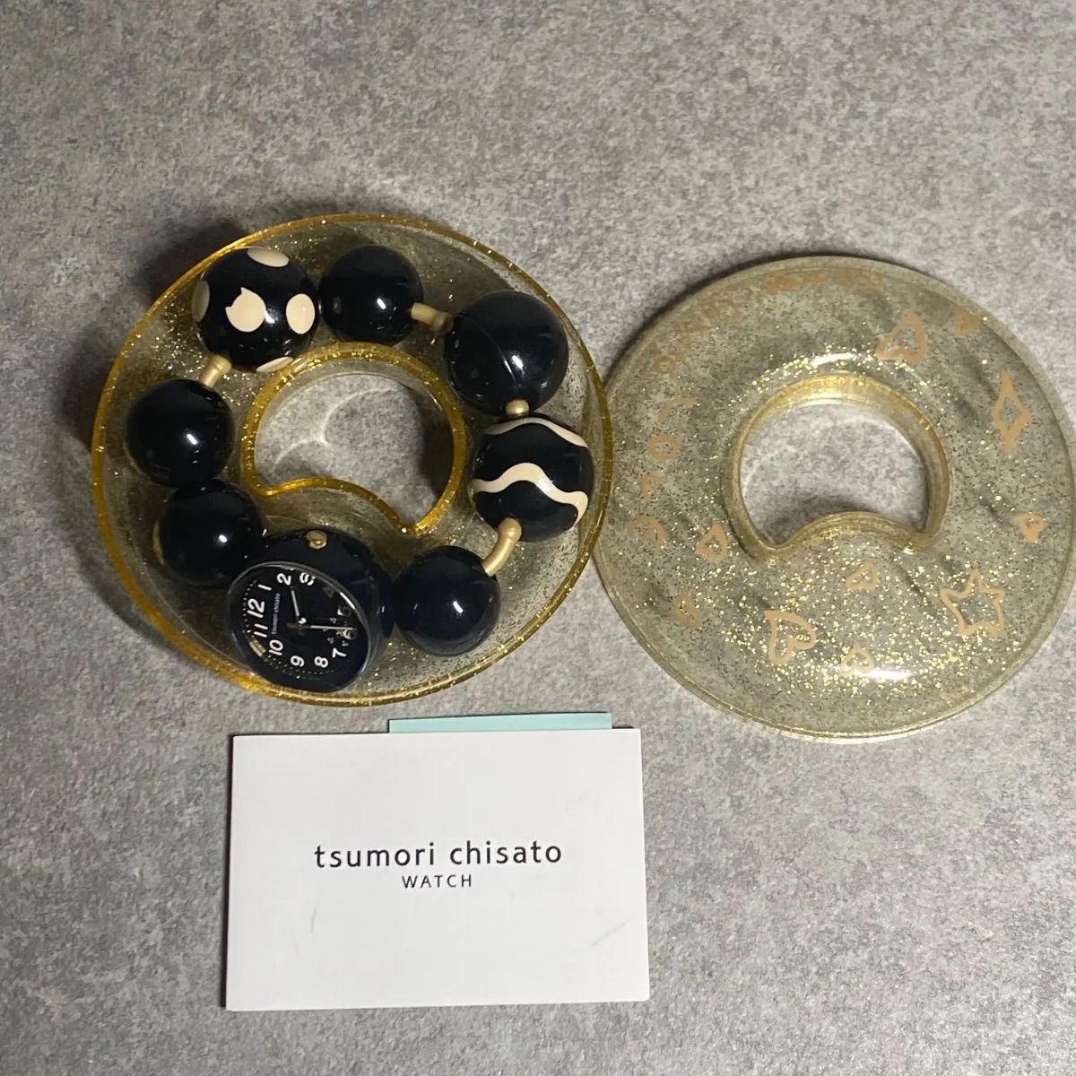 ツモリチサト ハッピーボール 腕時計 稼働品 黒
