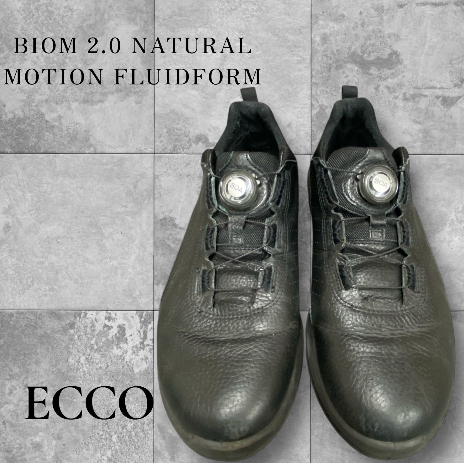 ecco BIOM 2.0 ゴルフシューズ BOA レザースニーカー メンズシューズ