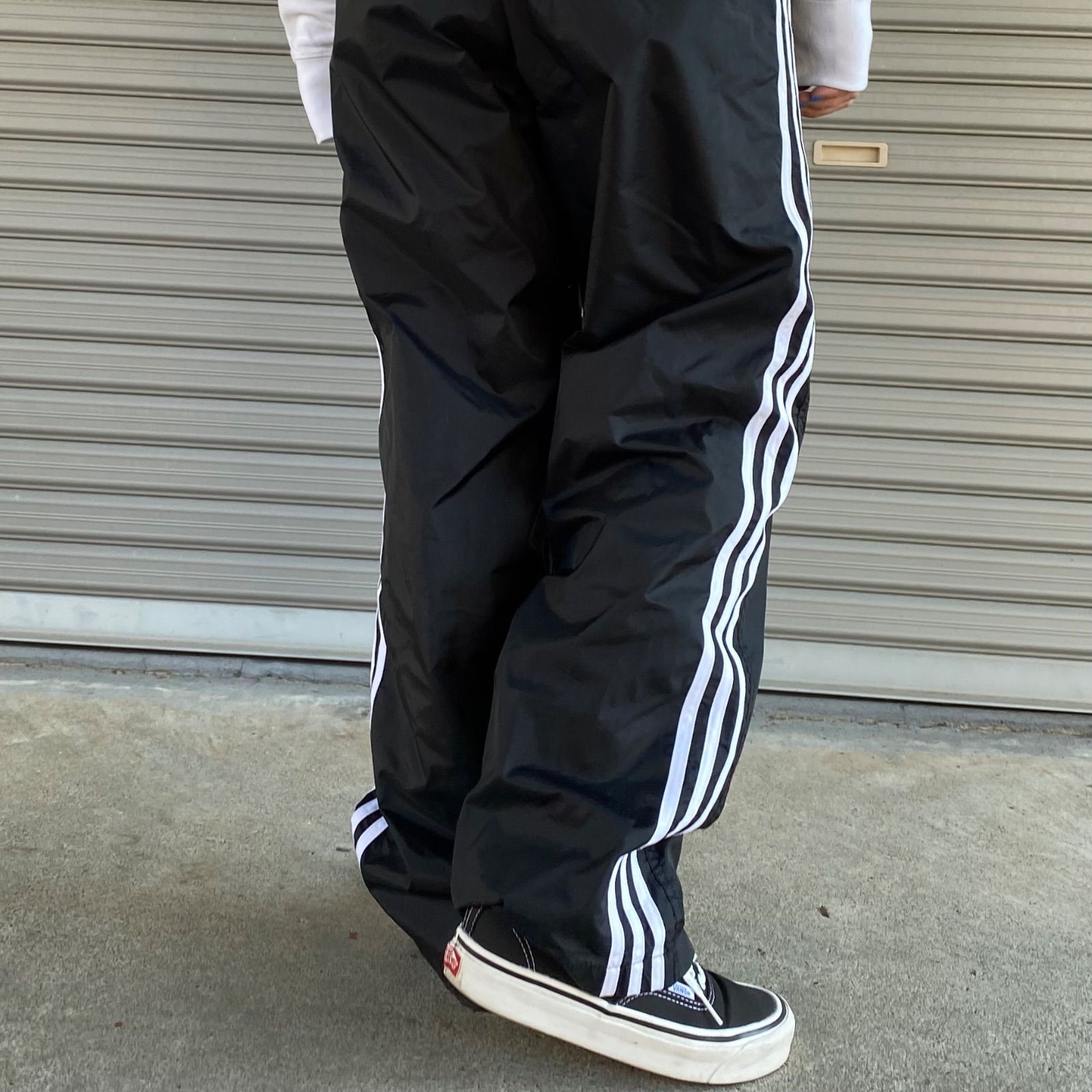 80's adidas nylon track pants. 古着 ナイロントラックパンブラック