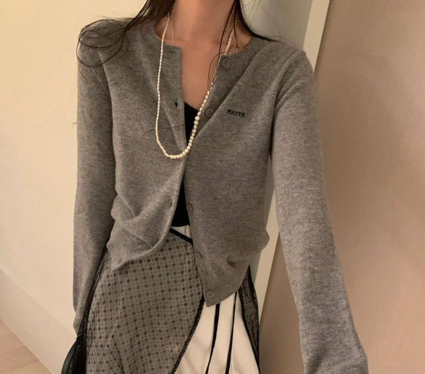 ポスター ミー ユー デイリー ラウンド ウール ニット カーディガン