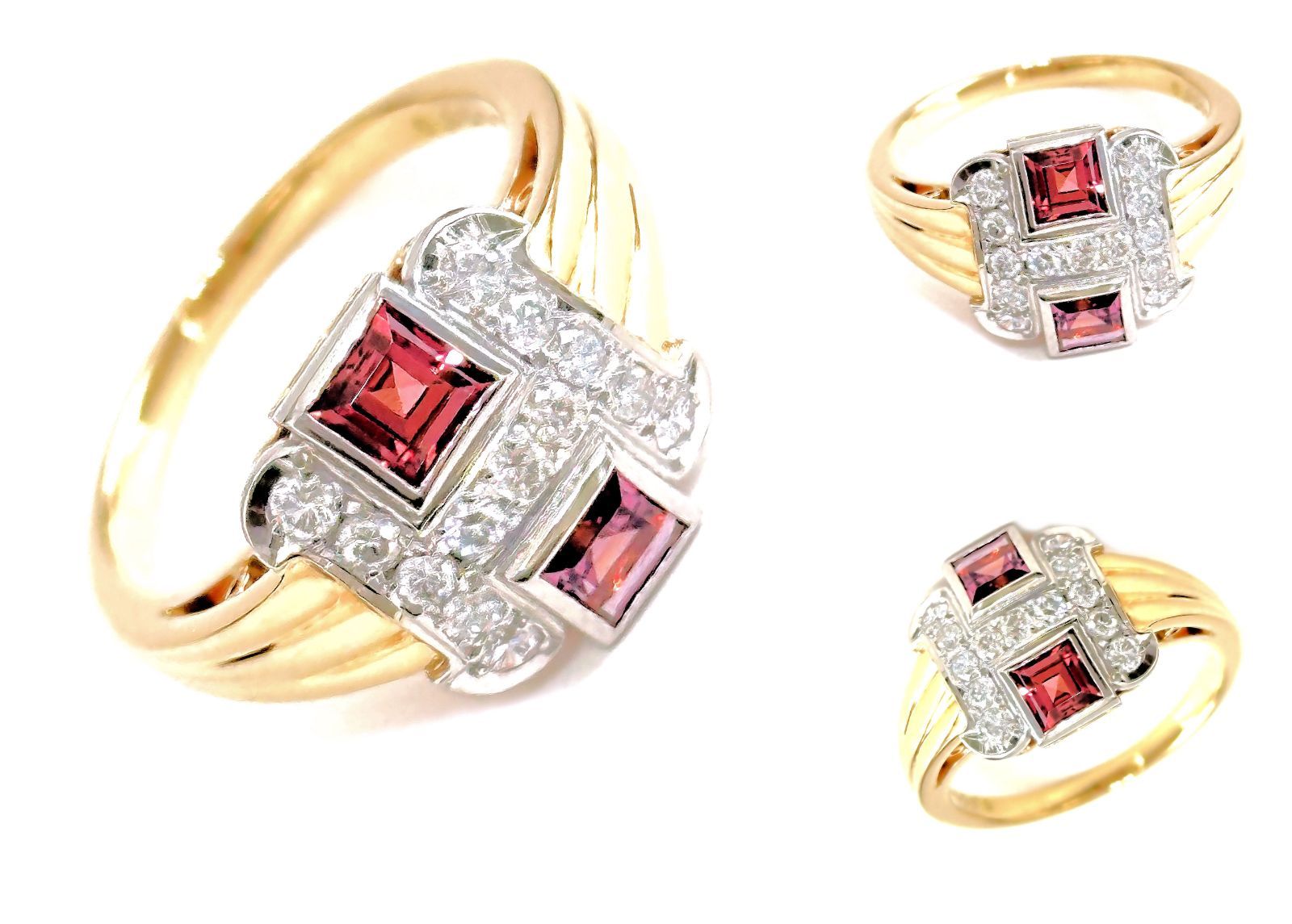 美品 MIKIMOTO ミキモト K18 YG パヴェ ダイヤモンド リング