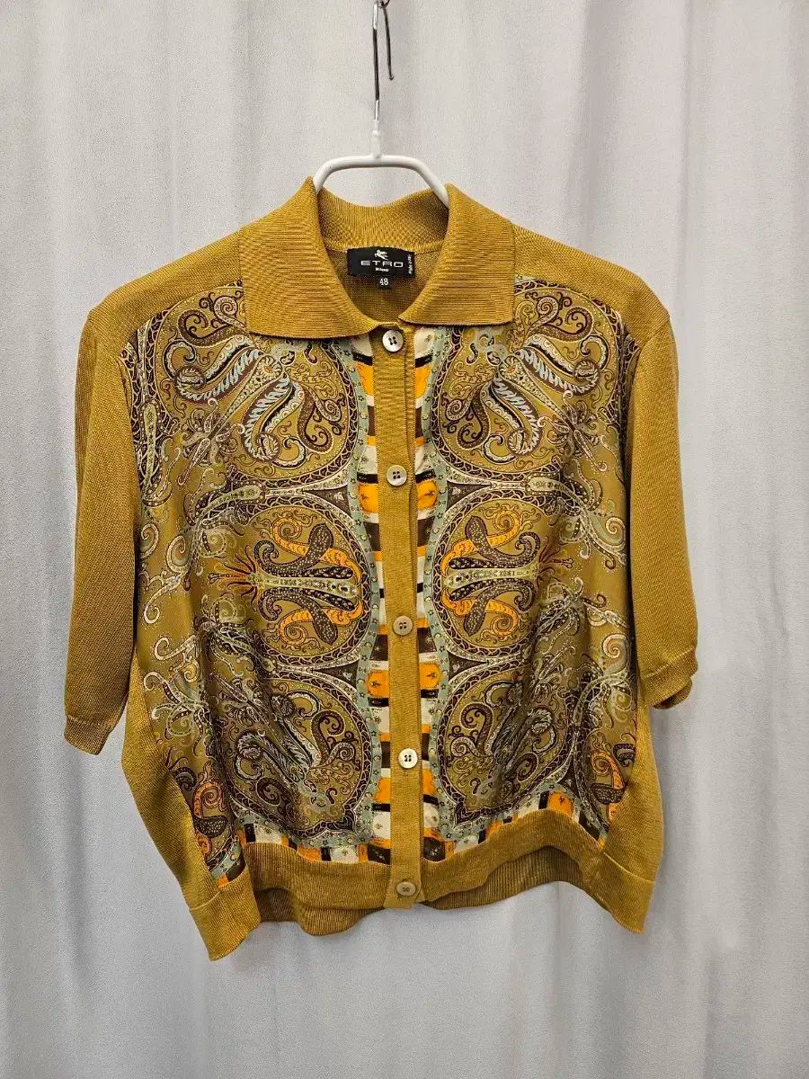 ETRO エトロ ベイズリー 半袖 カーディガン 48