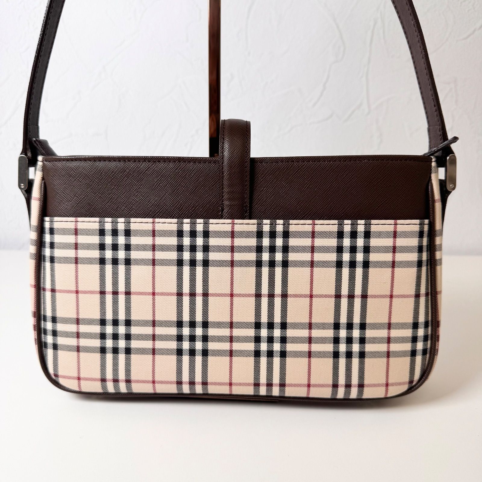 ✨ABランク BURBERRY フラップ ワンショルダー ハンドバッグ bag