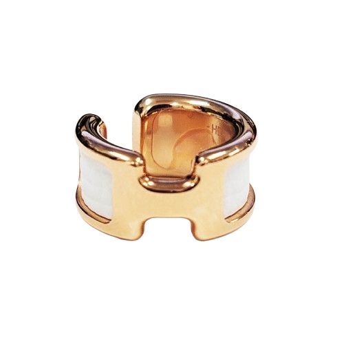 エルメス HERMES BIJOU D OREILLE OLYMPE PM オランプ イヤーカフ クリップ オン イヤリング H010734CD01 ゴールド ホワイト ブランド古着ベクトル 251113