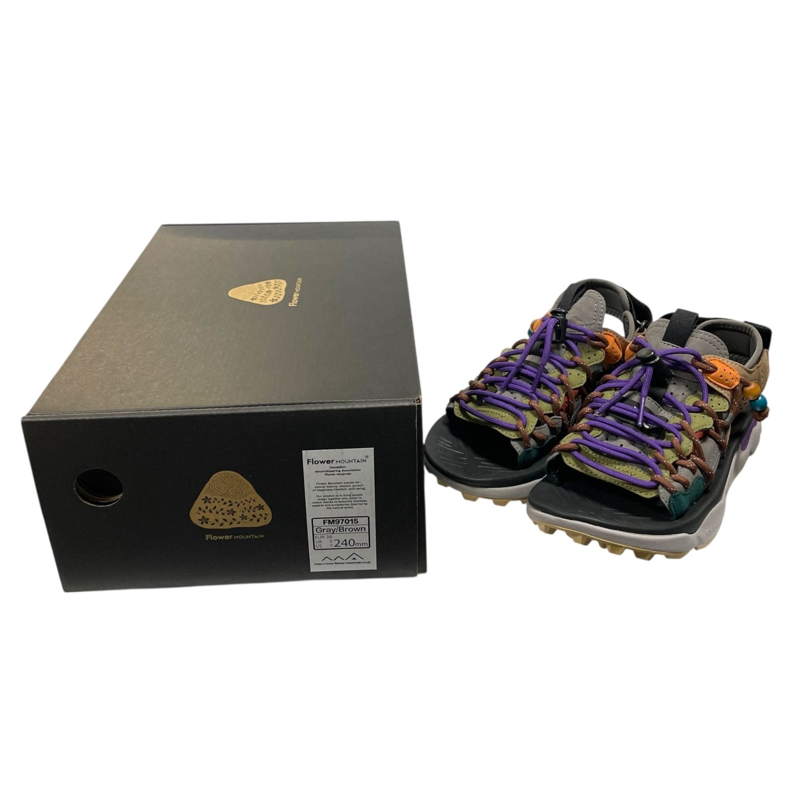 Flower フラワーマウンテン PUMA PUNKU FM 97015 サンダル 24 cm GREY BROWN レディース 箱有