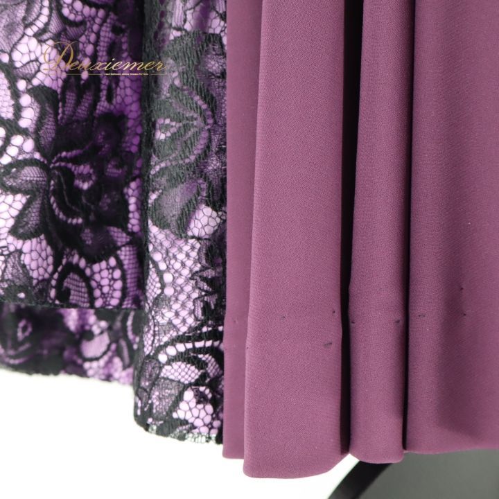 社交ダンス 衣装 ワンピース ドレス 紫 レース パーティドレス 上品 長袖 軽い ダンス パーティ 発表会 パープル系 おしゃれ ステージ用 エレガント パフォーマンス 柔らかい