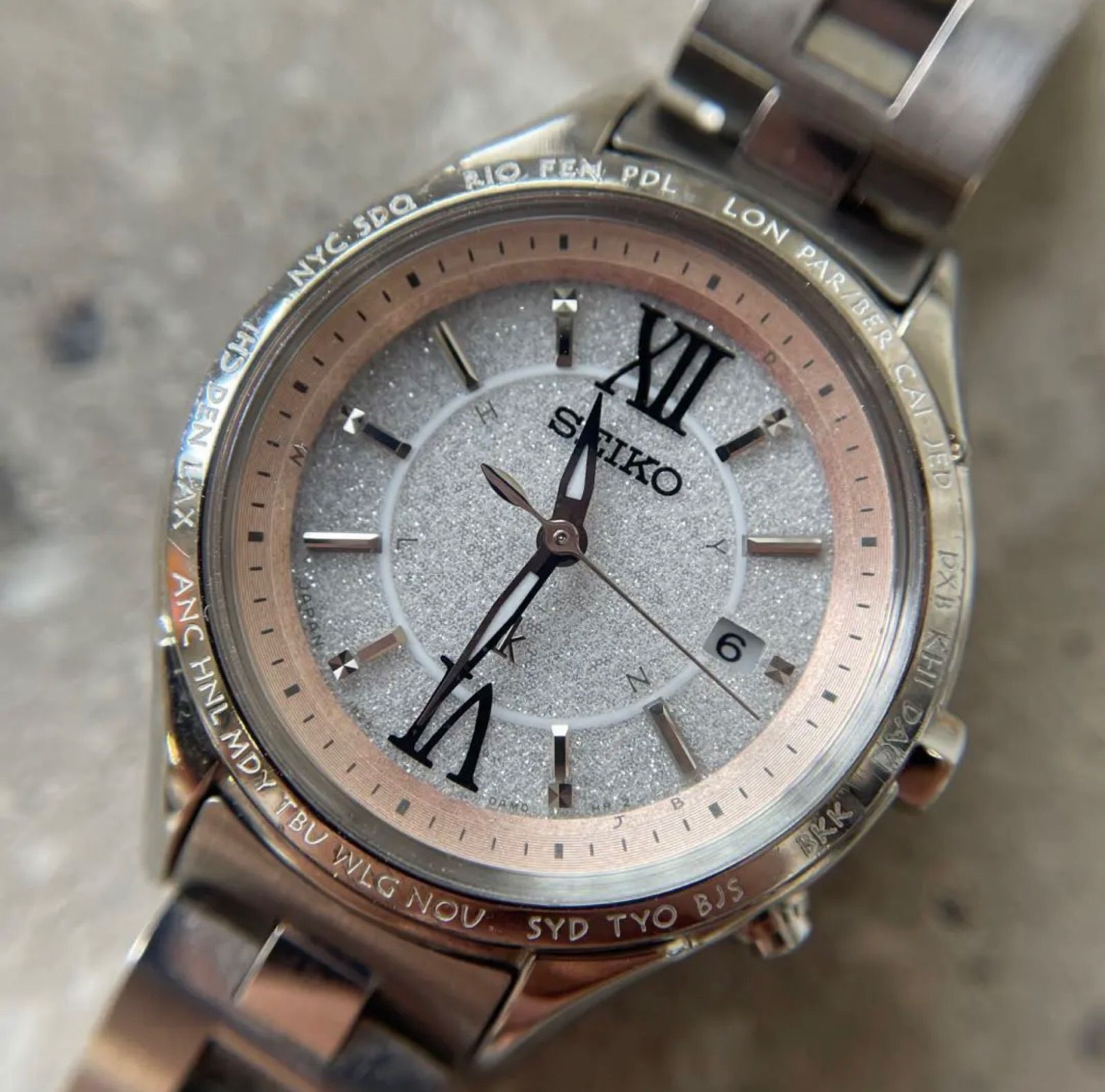 SEIKO ルキア 腕時計 1 B 25-0 AH 0 電波 ソーラー