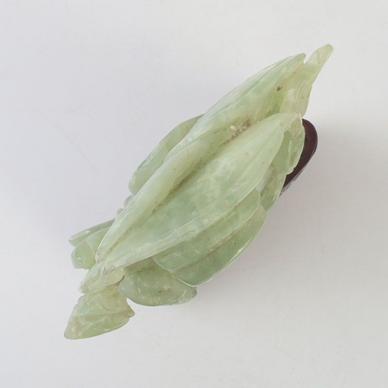 中国 玉石岫玉彫刻 寿老人像 置物 唐木台付 C S280 - メルカリ