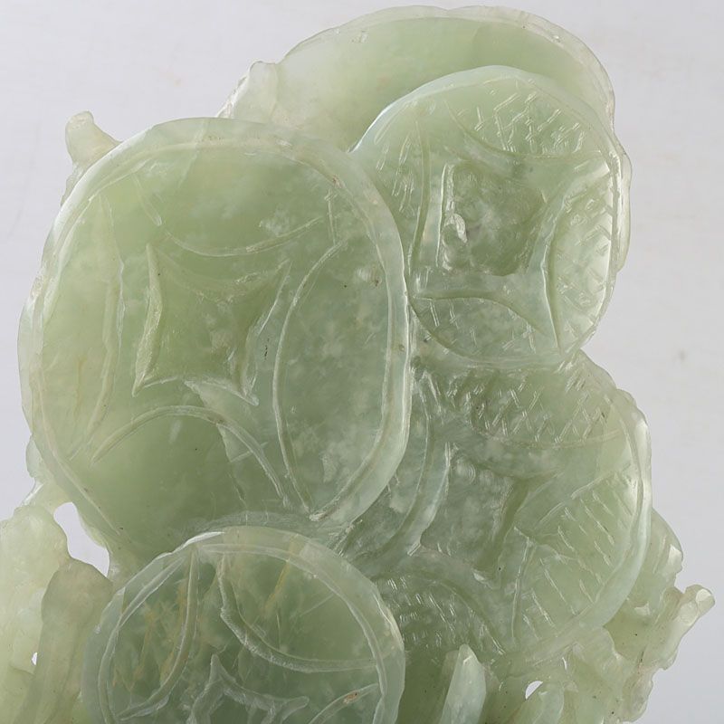 中国 玉石岫玉彫刻 寿老人像 置物 唐木台付 C S280 - メルカリ