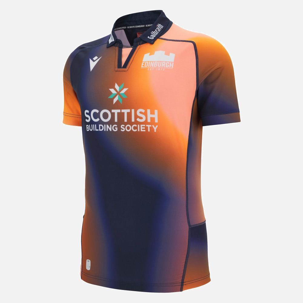 マクロン ラグビー エディンバラ 2025 2026 ユーロ マッチ シャツ ジャージ 紺 ネイビー オレンジ 公式モデル 日本未発売